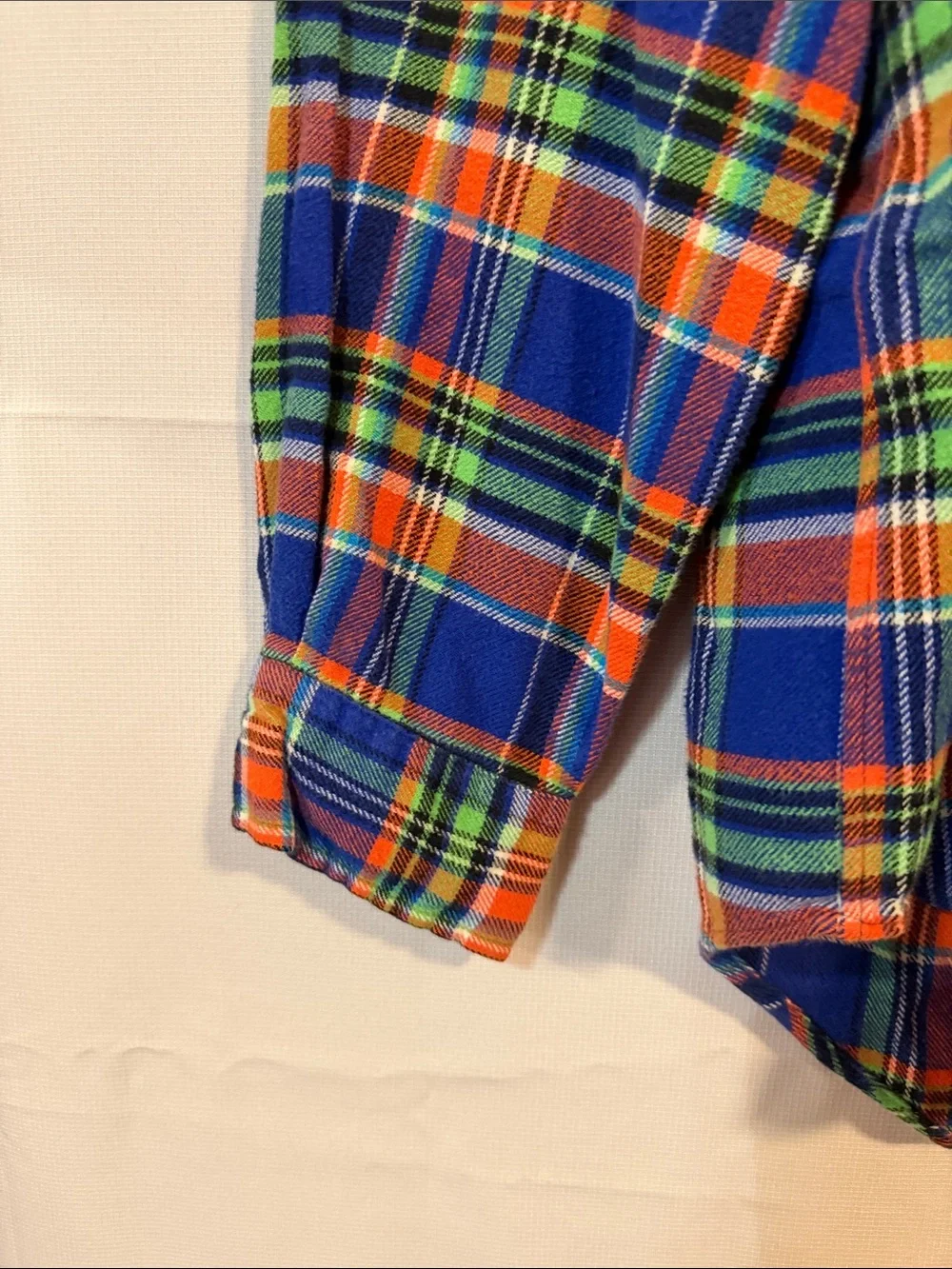 Polo by Ralph Lauren Blue Orange Green Plaid Button-Down Flannel feel Shirt